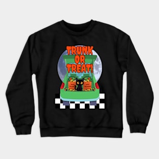 Cute Halloween Black Cat Trunk or Treat Crewneck Sweatshirt